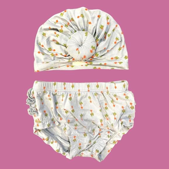 Hanna Anderson Bamboo Bloomer And Turban Set 18-24 Mo In Radishy Red - Picture 6 of 6